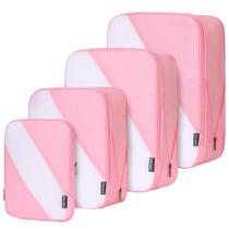 Pacote de 4 organizadores leves rosa PFEYRPK da Packing Cubes Pacote de 4 organizadores leves rosa PFEYRPK da Packing Cubes