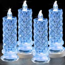 Pacote de 4 velas LED SupBri com Rose Light Halo operadas por bateria Pacote de 4 velas LED SupBri com Rose Light Halo operadas por bateria