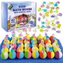 Pacote de 40 bombas de banho Yekery com brinquedos internos para crianças de 3 a 8 anos