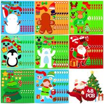 Pacote de 48 adesivos Max Fun Christmas para lembrancinhas de Natal para crianças