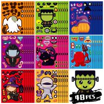 Pacote de 48 adesivos Max Fun Halloween para atividades de bricolage para crianças