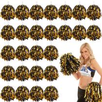 Pacote de 48 pompons Cheerleading VAIPI pretos e dourados para crianças/adultos