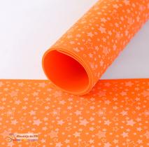 Pacote de 5 Folhas de EVA Estampado 40x60cm Cítrico ESTRELA Laranja Flúor