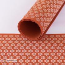 Pacote de 5 Folhas de EVA Estampado 40x60cm - Flores Marrom Terracota