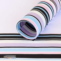 Pacote de 5 Folhas de EVA Listrado CB (Dupla Face) 40x50cm - Celeste