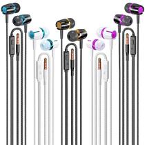 Pacote de 5 fones de ouvido com fio Rayleigh com microfone para dispositivos de 3,5 mm Pacote de 5 fones de ouvido com fio Rayleigh com microfone para dispositivos de 3,5 mm