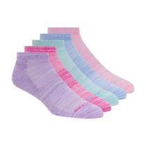 Pacote de 5 meias Skechers de corte baixo para mulheres rosa/aqua sky