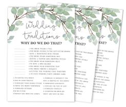 Pacote de 50 cartões de jogo Bridal Shower Inkdotpot Greenery