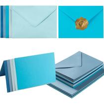 Pacote de 50 envelopes Toperd azul A6 com cartões e adesivos 4x6