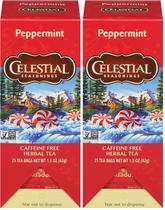 Pacote de 50 sacos de chá de ervas de hortelã Celestial Seasonings