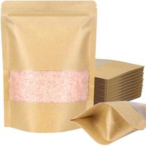 Pacote de 50 Stand Up Pouches Blisstime Kraft Paper com janela de 6,3 x 8,7 polegadas Pacote de 50 Stand Up Pouches Blisstime Kraft Paper com janela de 6,3 x 8,7 polegadas