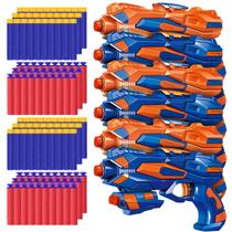 Pacote de 6 armas Blaster Toys POKONBOY com 120 dardos de espuma de 6 anos ou mais Pacote de 6 armas Blaster Toys POKONBOY com 120 dardos de espuma de 6 anos ou mais