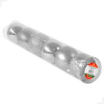 Pacote de 6 Bolas 8cm Mistas Prata - Ideal para Festas e Decoração