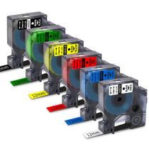Pacote de 6 fitas de etiqueta de reposição para Dymo D1 LabelManager Pacote de 6 fitas de etiqueta de reposição para Dymo D1 LabelManager