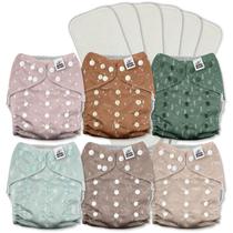 Pacote de 6 fraldas de pano para bebês Mama Koala 3.0 com 6 inserções