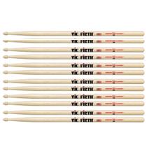 Pacote de 6 pares de baquetas Vic Firth 5B Wood Tip
