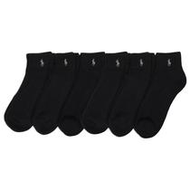 Pacote de 6 pares de meias POLO RALPH LAUREN Solid Masculina Preta Pacote de 6 pares de meias POLO RALPH LAUREN Solid Masculina Preta