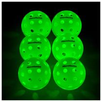 Pacote de 6 Pickleballs AboveGenius LED Glow ao ar livre de 7,4 cm