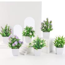 Pacote de 6 plantas artificiais Der Rose com flores para decoração de casa