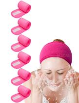 Pacote de 6 Sweat Headband EUICAE com 6 Sweat Head Wrap Hot Pink
