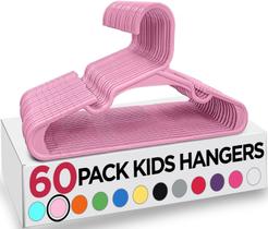 Pacote de 60 cabides infantis Utopia Home, 29 cm, plástico, rosa para bebês Pacote de 60 cabides infantis Utopia Home, 29 cm, plástico, rosa para bebês
