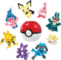 Pacote de 8 brinquedos para construção de bonecos de ação Mega Pokémon Trainer