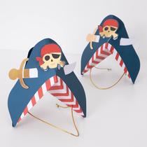 Pacote de 8 chapéus de festa pirata Meri Meri com espada 3D