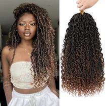 Pacote de 8 pacotes de crochet Hair Goddess Faux Locs para mulheres negras de 18 cm
