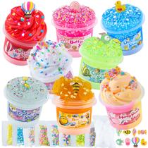 Pacote de 8 Slime Kit Okaybee com manteiga, nuvem, transparente e muito mais