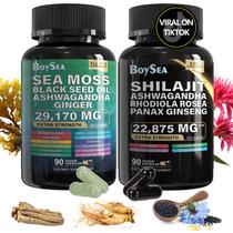Pacote de 90 cápsulas de suplemento Boysea Shilajit e Sea Moss Pacote de 90 cápsulas de suplemento Boysea Shilajit e Sea Moss