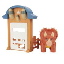 Pacote de ação Dino Ranch Triceratops com 4 peças de vedação para crianças Pacote de ação Dino Ranch Triceratops com 4 peças de vedação para crianças