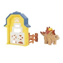 Pacote de ação Toy Dino Ranch Stegosaurus com 4 peças de vedação