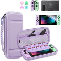 Pacote de acessórios Fintie Nintendo Switch 10 em 1 com estojo roxo Pacote de acessórios Fintie Nintendo Switch 10 em 1 com estojo roxo