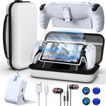 Pacote de acessórios para PlayStation Portal, estojo de transporte portátil para PS Portal, base de carregamento magnética para portal PS5, capa protetora, 2 protetores de tela HD, fone de ouvido com fio, 4 alças de polegar Pacote de acessórios para PlayStation Portal, estojo de transporte portátil para PS Portal, base de carregamento magnética para portal PS5, capa protetora, 2 protetores de tela HD, fone de ouvido com fio, 4 alças de polegar