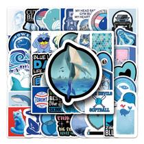 Pacote de adesivos: adesivos de vinil estéticos, desenho animado azul, 59 unidades Pacote de adesivos: adesivos de vinil estéticos, desenho animado azul, 59 unidades