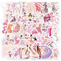Pacote de adesivos Aesthetic Dance Ballet, 60 unidades de decalques de vinil rosa Pacote de adesivos Aesthetic Dance Ballet, 60 unidades de decalques de vinil rosa