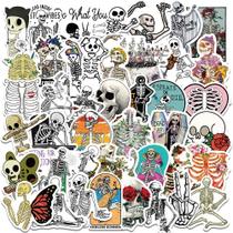 Pacote de adesivos Animal Skeleton, 50 unidades de vinil preto e branco Pacote de adesivos Animal Skeleton, 50 unidades de vinil preto e branco