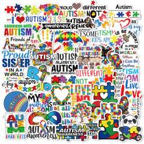 Pacote de adesivos Autism Awareness, 50 peças coloridas de quebra-cabeça Pacote de adesivos Autism Awareness, 50 peças coloridas de quebra-cabeça