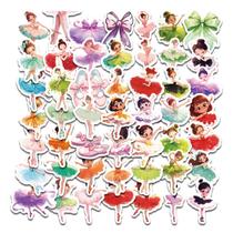 Pacote de adesivos Ballerina Girl, 50 unidades de vinil de desenho animado e dança para crianças