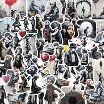 Pacote de adesivos Banksy Style Graffiti Art, 50 unidades à prova d'água Pacote de adesivos Banksy Style Graffiti Art, 50 unidades à prova d'água