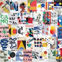 Pacote de adesivos Bauhaus Art Poster, 50 unidades de vinil impermeável Pacote de adesivos Bauhaus Art Poster, 50 unidades de vinil impermeável