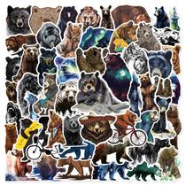 Pacote de adesivos Bear, 50 unidades de decalques artísticos de vinil para animais