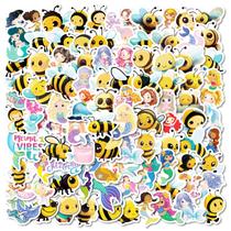Pacote de adesivos Bee 50 unidades de desenho animado Honeybee Animal Waterproof