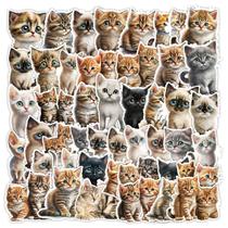 Pacote de adesivos Big Eye Kitten, 50 unidades de vinil impermeável