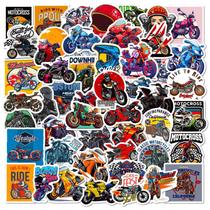 Pacote de adesivos Biker Club Decalques com tema de motocicleta, 50 unidades