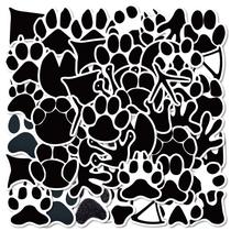 Pacote de adesivos Black Paw Print 50 unidades Animal Footprint Pacote de adesivos Black Paw Print 50 unidades Animal Footprint