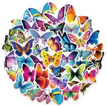 Pacote de adesivos Butterfly, 50 peças de decalque de vinil colorido de desenho animado