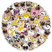 Pacote de adesivos Cartoon Corgi SharpeI Pet 50 unidades à prova d'água Pacote de adesivos Cartoon Corgi SharpeI Pet 50 unidades à prova d'água