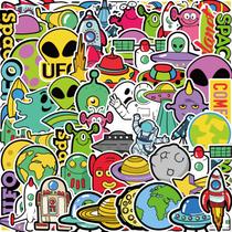 Pacote de adesivos Cartoon Space 50 unidades Alien Rocket Planet Astronaut
