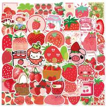 Pacote de adesivos Cartoon Strawberry, 50 unidades de vinil impermeável